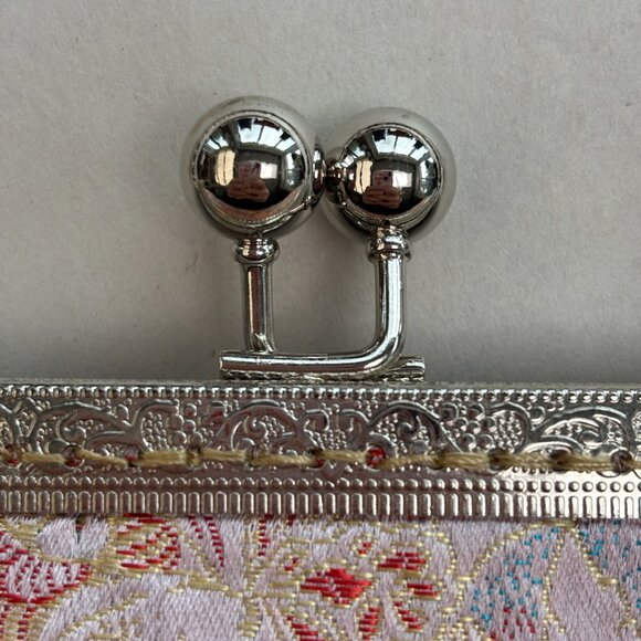 Vintage Pearly Pink Jacquard Handbag - Picture 2 of 12